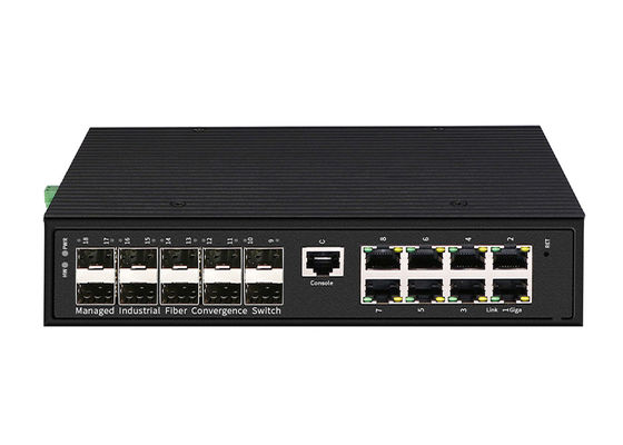 RJ45産業イーサネット繊維スイッチ8 10/100/1000Base-TX 10 1000M SFP