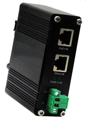 DIN-Rail Industrial 802.3at ギガビット PoE スプリッター出力電圧 12VDC