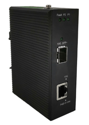 産業用 802.3bt 90W 10G PoE メディア変換器 保存・転送処理タイプ