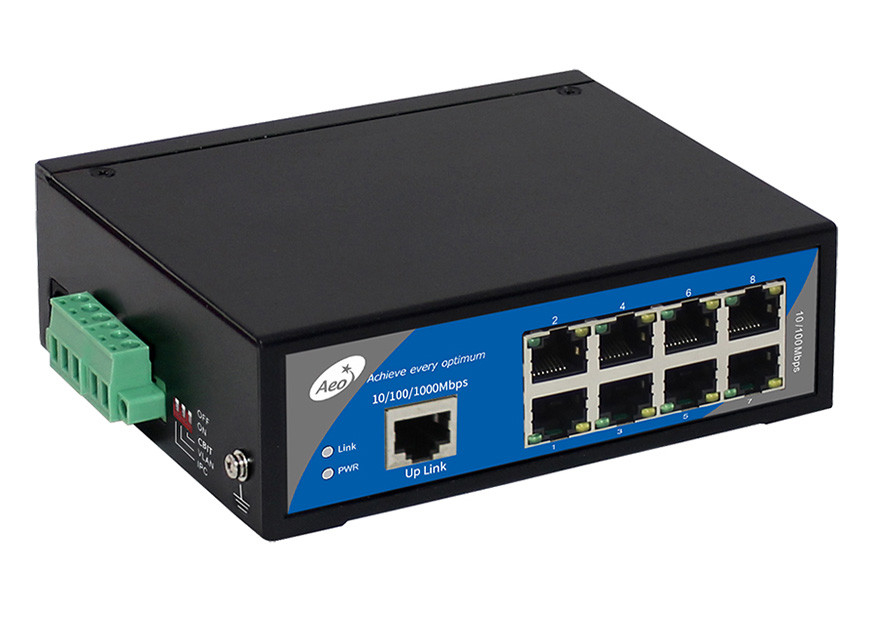 8x100M POEの港+ 1x100Mbps RJ45のアップリンクの港が付いている産業8左舷POEのスイッチ