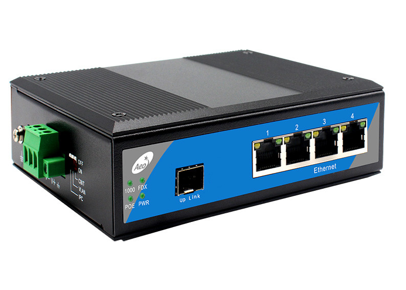 インダストリアルディンレール SFPファイバースイッチ 1 SFPスロット 4 イーサネットポート