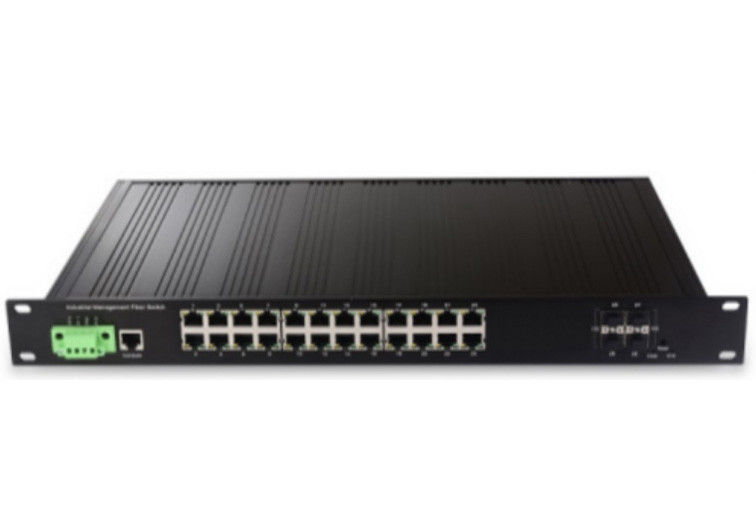 28ポート管理産業イーサネットスイッチ 4 10G SFP+ スロットと 24 10/100/1000Base-T (((X) イーサネットポート